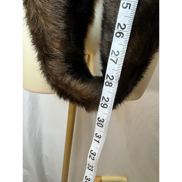 Sable Faux Fur Infinity Scarf – Dark Brown - Picture 7 of 8